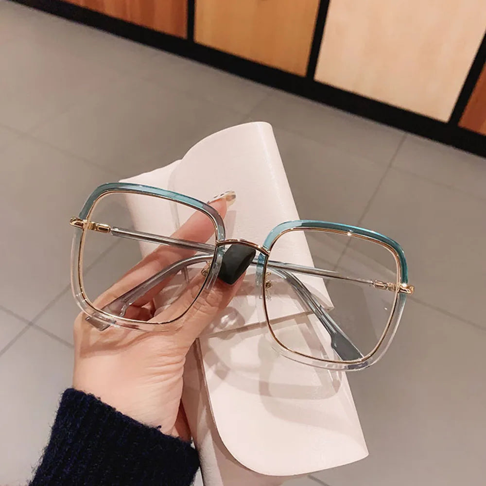 SEXY Oversized Clear Square Glasses Women Fashion Anti-blue Optical Glasses Frames Classic Plastic Eyeglasses Frames Eyewear