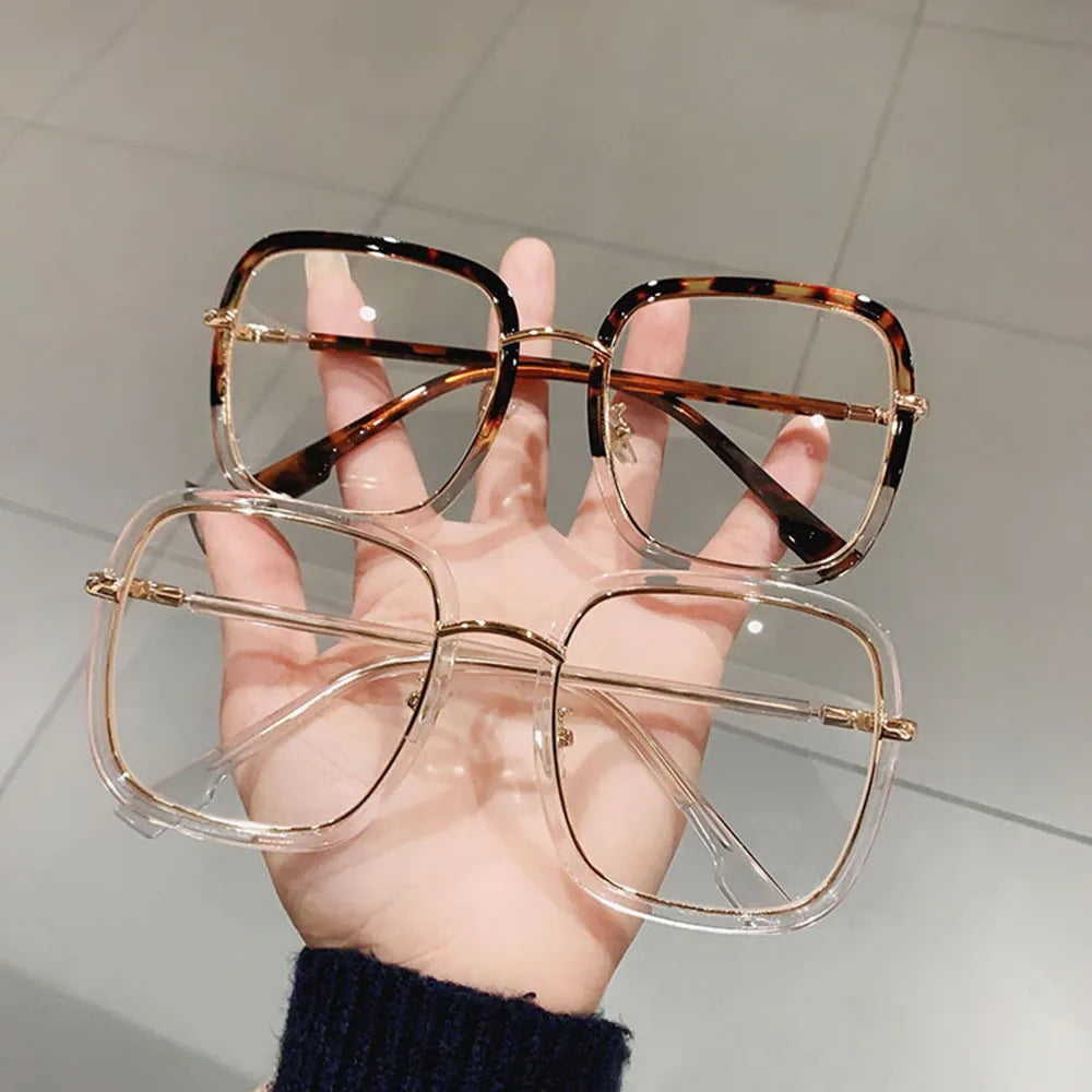 SEXY Oversized Clear Square Glasses Women Fashion Anti-blue Optical Glasses Frames Classic Plastic Eyeglasses Frames Eyewear