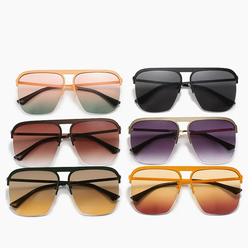 Luxury Square Sunglasses Oversized Original Brand Design Sunglasses Fashion Travel Beach Shades Eyewear UV400