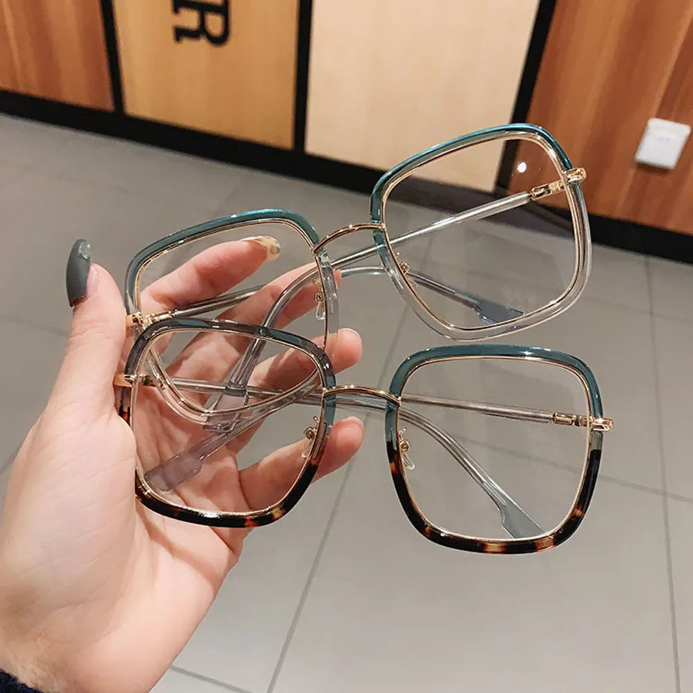 SEXY Oversized Clear Square Glasses Women Fashion Anti-blue Optical Glasses Frames Classic Plastic Eyeglasses Frames Eyewear