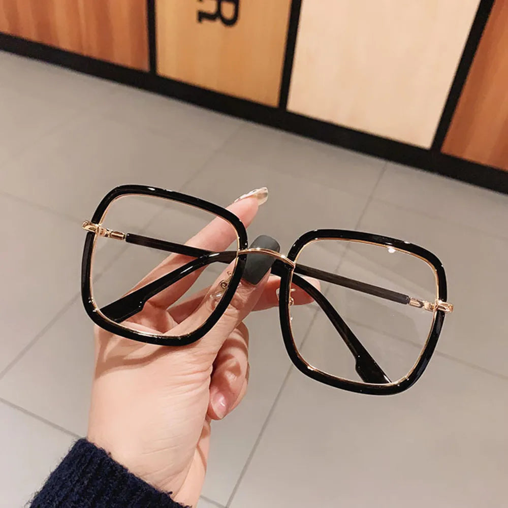 SEXY Oversized Clear Square Glasses Women Fashion Anti-blue Optical Glasses Frames Classic Plastic Eyeglasses Frames Eyewear