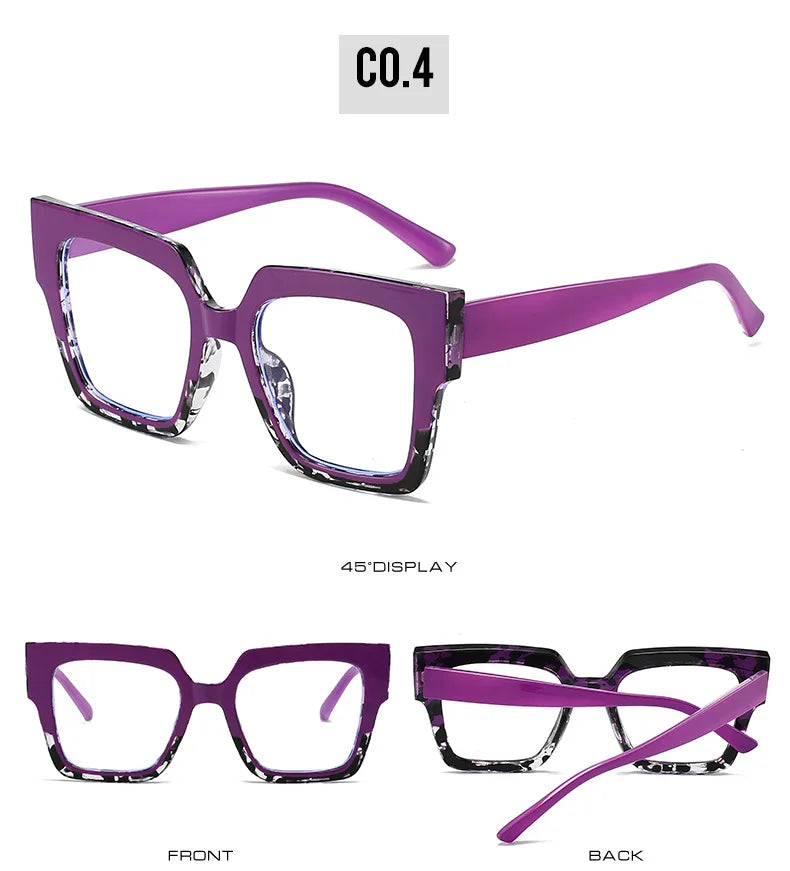 New Style Cat Eye Frame for Glasses Personality Bump Color Eyewear Anti-blue Clear Lens Non-prescription Eyeglasses