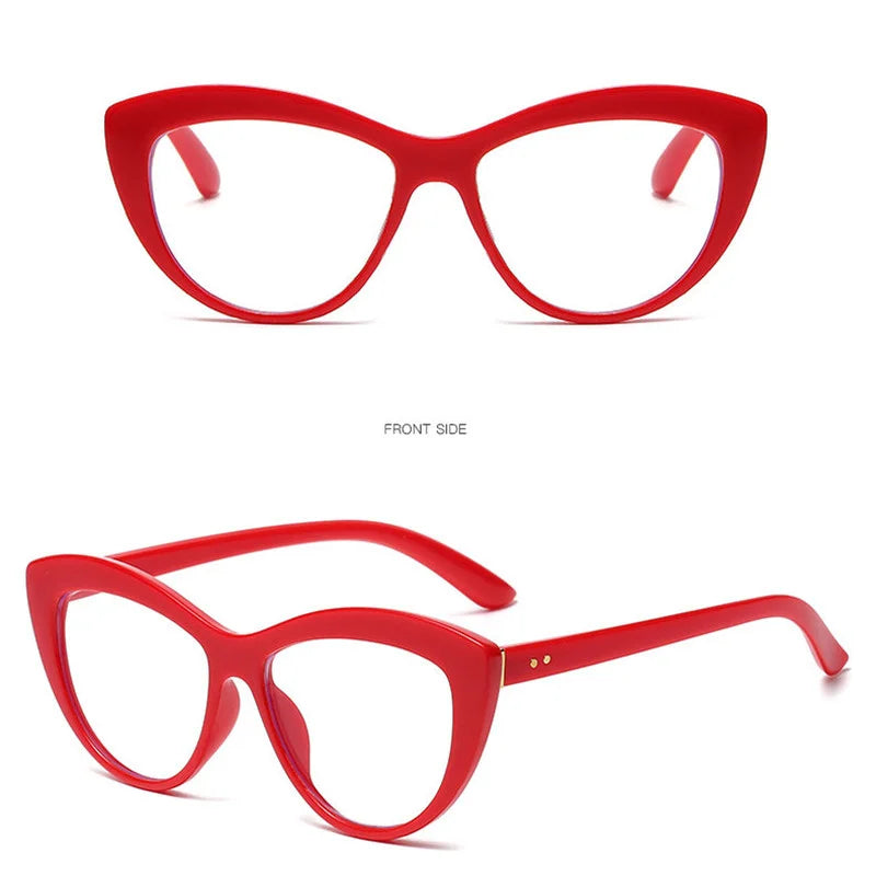 New 1PC Eyeglasses Frames for Women Sexy Cat Eye Glasses Frame Red Black Clear Optical Spectacles Blue Light Blocking Glasses