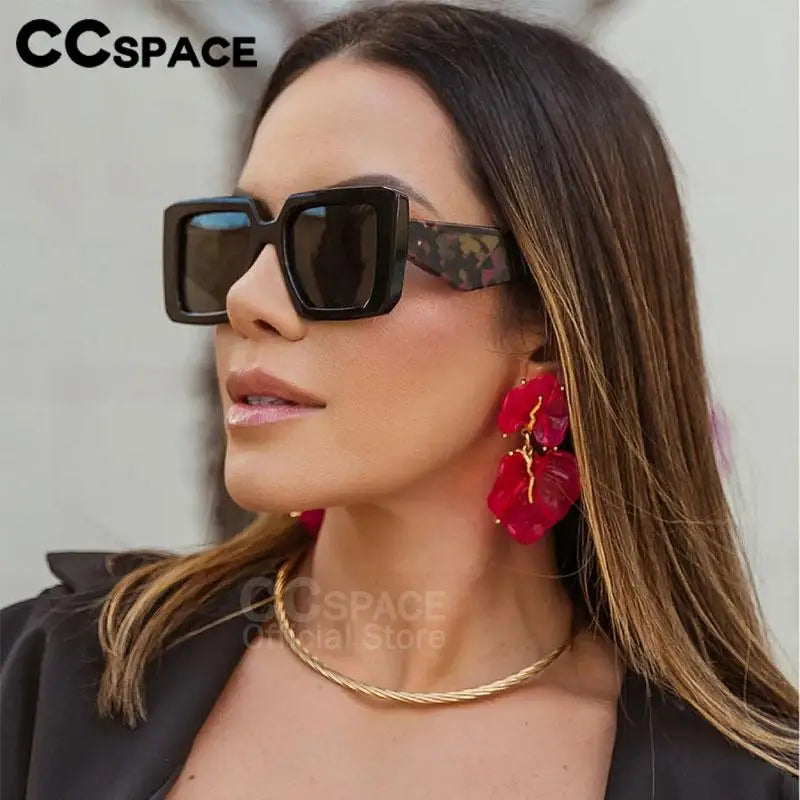 Retro Square Luxury Brand Sunglasses Women Modern Large Frame Trend Wide Leg Sunglasses Uv400