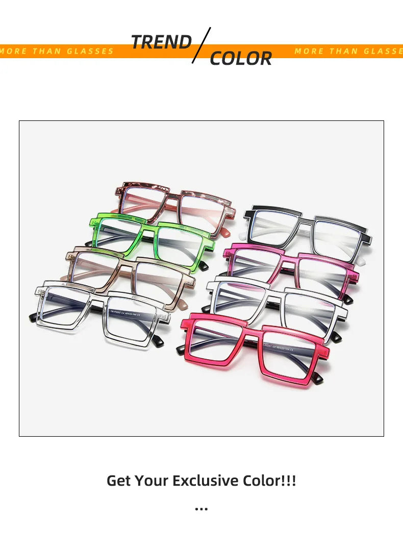 AMAZING Vintage style Square Eyeglasses New Cute Cartoon Style Blue Light Blocking Spectacles Ins Trendy Optical Computer Eyewear