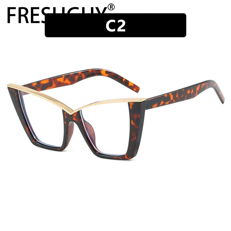 Fashion Optical Glasses Large Frame Anti-blue Light Eyewear Individual Wear 2024 Glasses