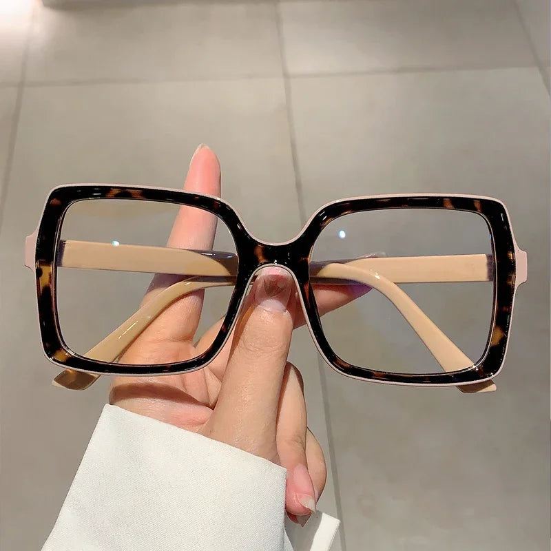 NEW Oversized Square Eyeglasses New Trendy Blue Light Blocking Spectacles Ins Stylish Brand Designer Computer Eyewear