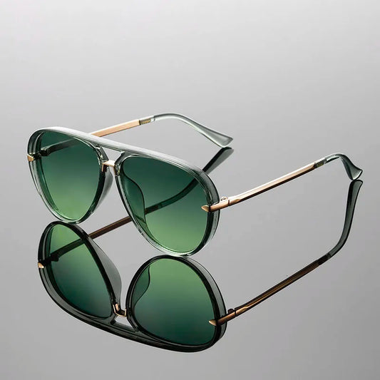 SEXY Vintage Pilot Sunglasses New Fashion Double Bridge Candy Color Sun Glasses Trendy Brand Design Korean Style Shades