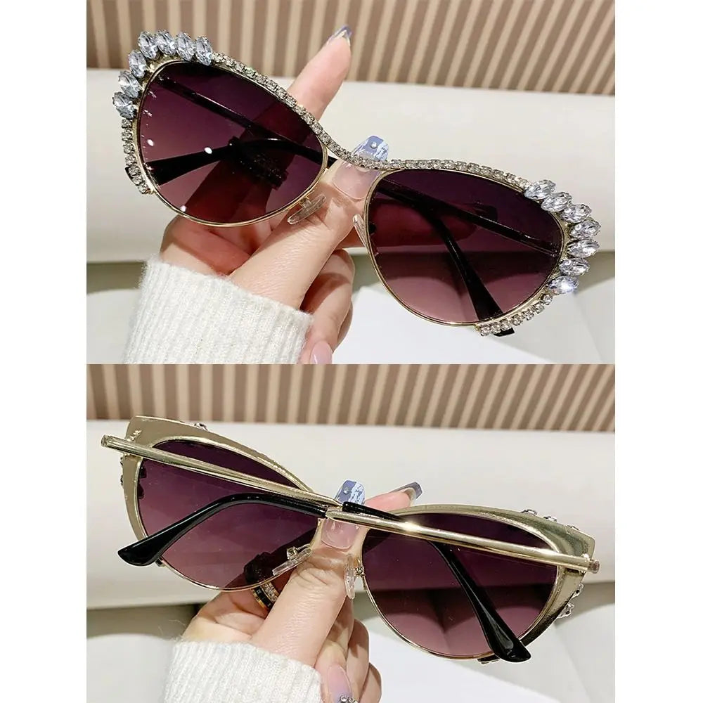 RETRO Oversized Diamond Sunglasses Retro Y2K Jeweled Frame Y2K Shades Costume Party Glasses for Women & Men