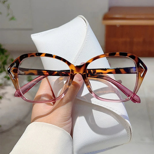 Vintage Glasses Women 2024 Multi-color Hollowed Rim Optical Frames Trendy Fashion Blue Light Blocking Eyewear