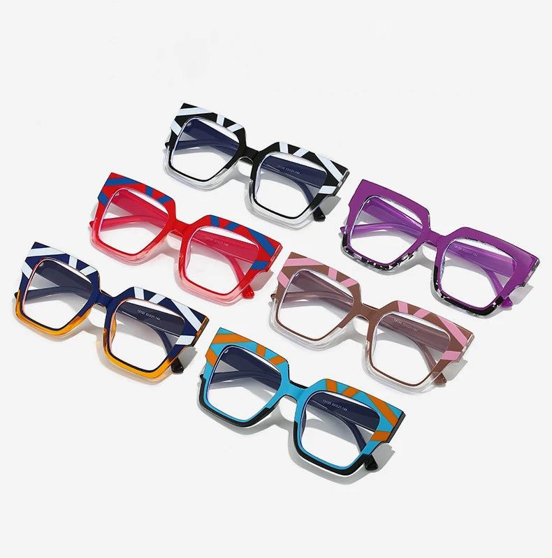 New Style Cat Eye Frame for Glasses Personality Bump Color Eyewear Anti-blue Clear Lens Non-prescription Eyeglasses