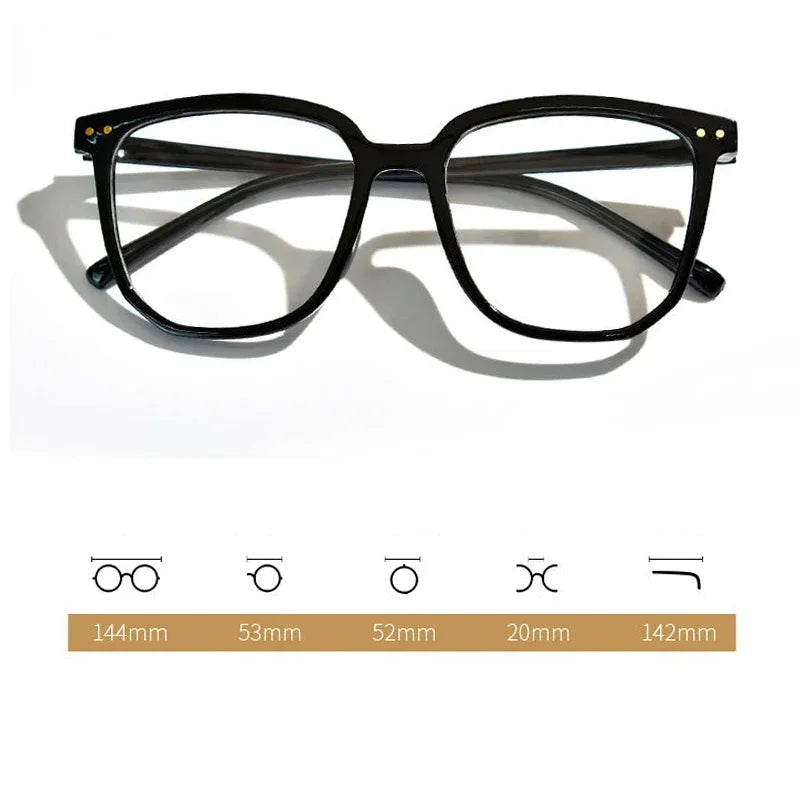 Stylish Oversized Reading Glasses Unisex Large Frame HD Lens Eyeglasses New Fashion Square Far Sight Eyewear for Female