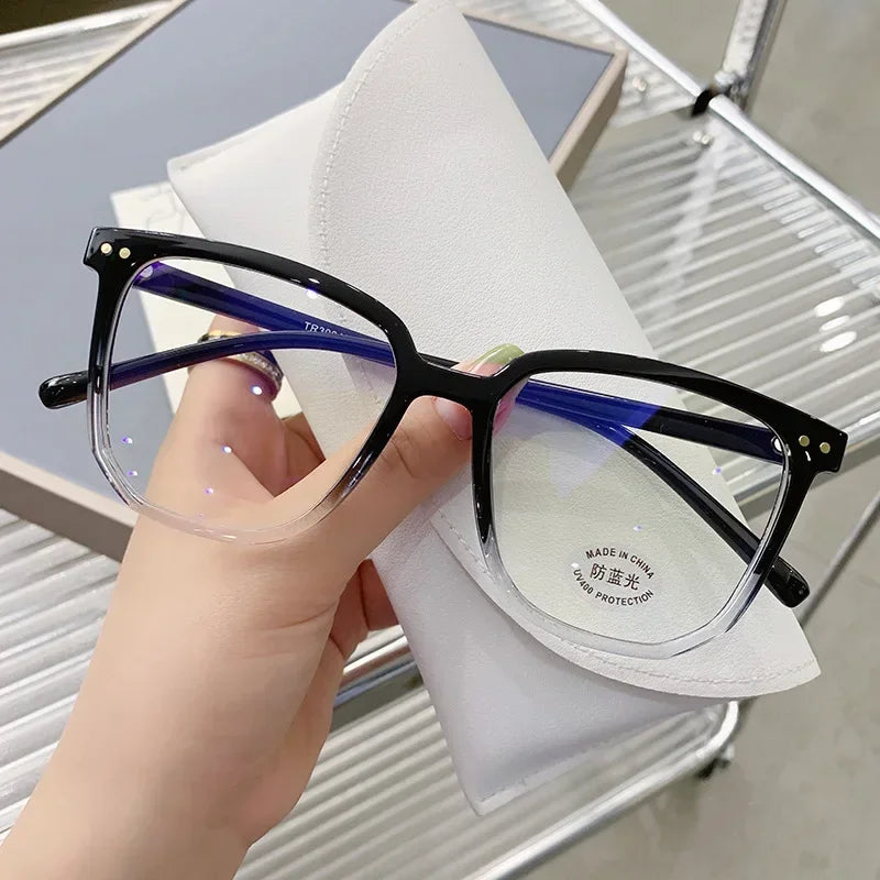 Stylish Oversized Reading Glasses Unisex Large Frame HD Lens Eyeglasses New Fashion Square Far Sight Eyewear for Female