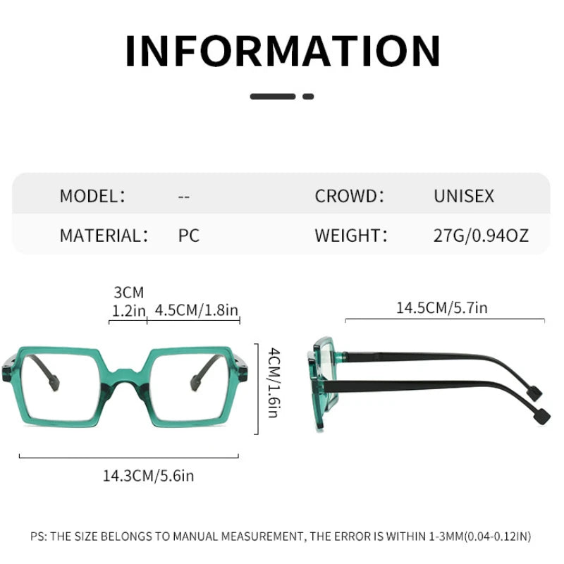 New Trend Optical Spectacle Eyeglasses Frames Unisex Square Blue Light Blocking Glasses Fashion Retro Eyewear