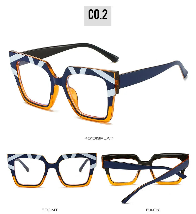 New Style Cat Eye Frame for Glasses Personality Bump Color Eyewear Anti-blue Clear Lens Non-prescription Eyeglasses