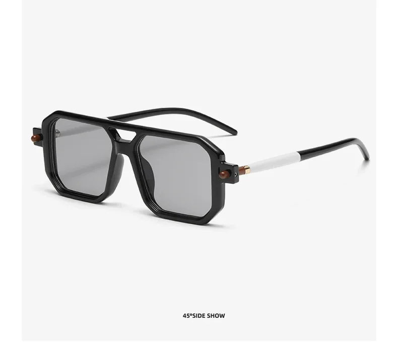 New Double Bridges Square Sunglasses Fashion Gradient Shades UV400 Retro Polygon Sun Glasses