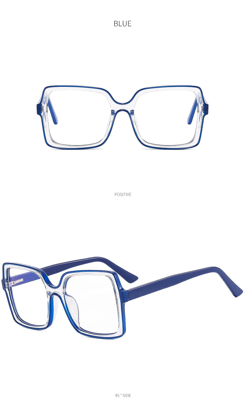 NEW Oversized Square Eyeglasses New Trendy Blue Light Blocking Spectacles Ins Stylish Brand Designer Computer Eyewear