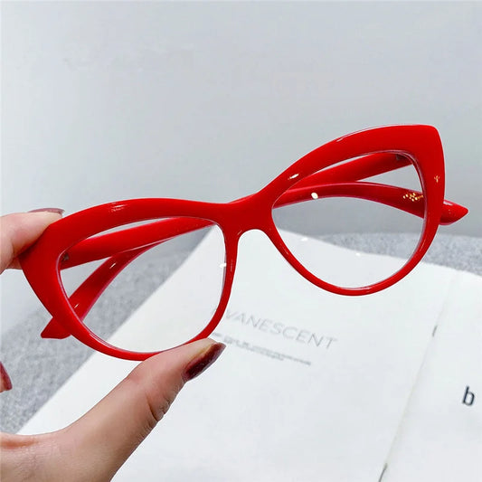 New 1PC Eyeglasses Frames for Women Sexy Cat Eye Glasses Frame Red Black Clear Optical Spectacles Blue Light Blocking Glasses