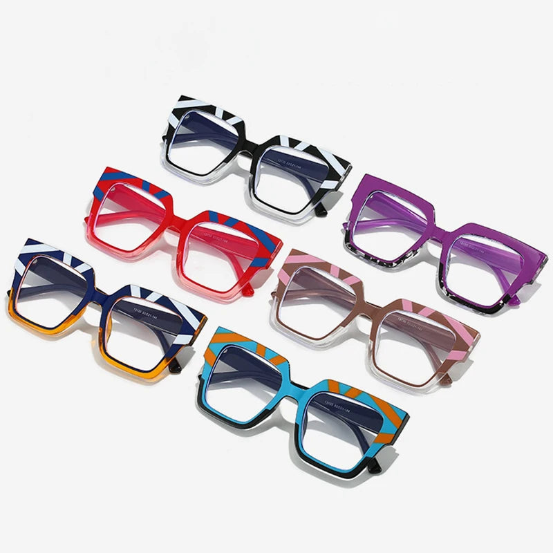 New Style Cat Eye Frame for Glasses Personality Bump Color Eyewear Anti-blue Clear Lens Non-prescription Eyeglasses