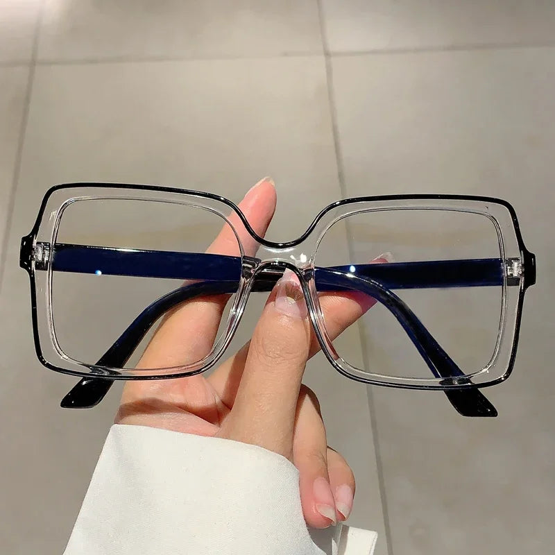 NEW Oversized Square Eyeglasses New Trendy Blue Light Blocking Spectacles Ins Stylish Brand Designer Computer Eyewear