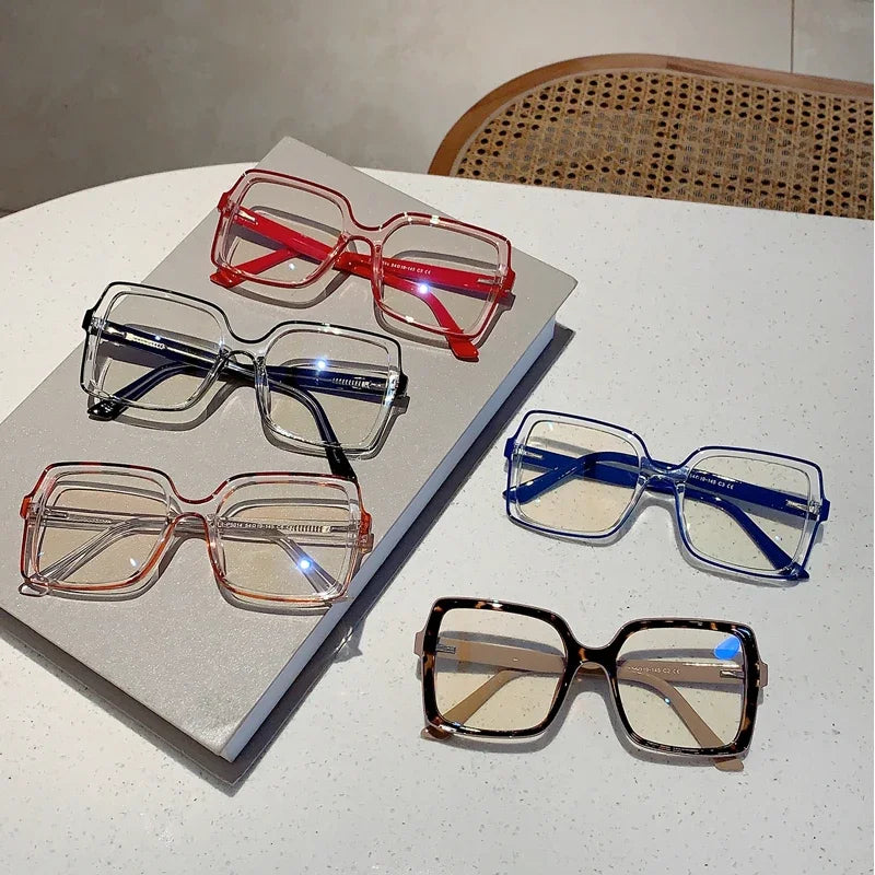 NEW Oversized Square Eyeglasses New Trendy Blue Light Blocking Spectacles Ins Stylish Brand Designer Computer Eyewear