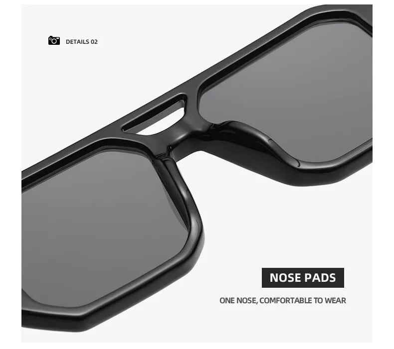 New Double Bridges Square Sunglasses Fashion Gradient Shades UV400 Retro Polygon Sun Glasses