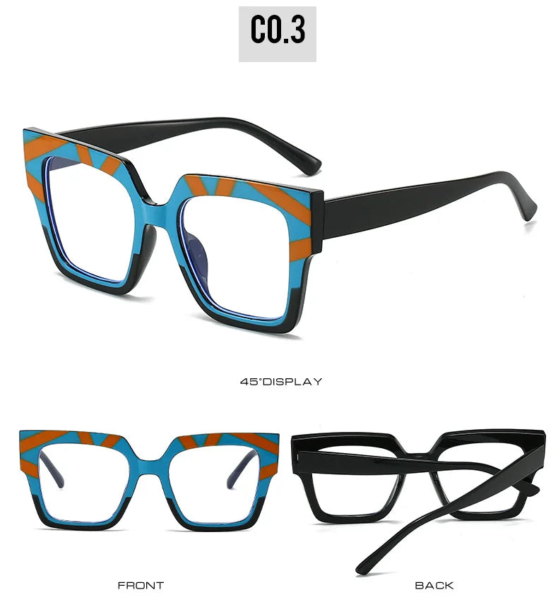 New Style Cat Eye Frame for Glasses Personality Bump Color Eyewear Anti-blue Clear Lens Non-prescription Eyeglasses