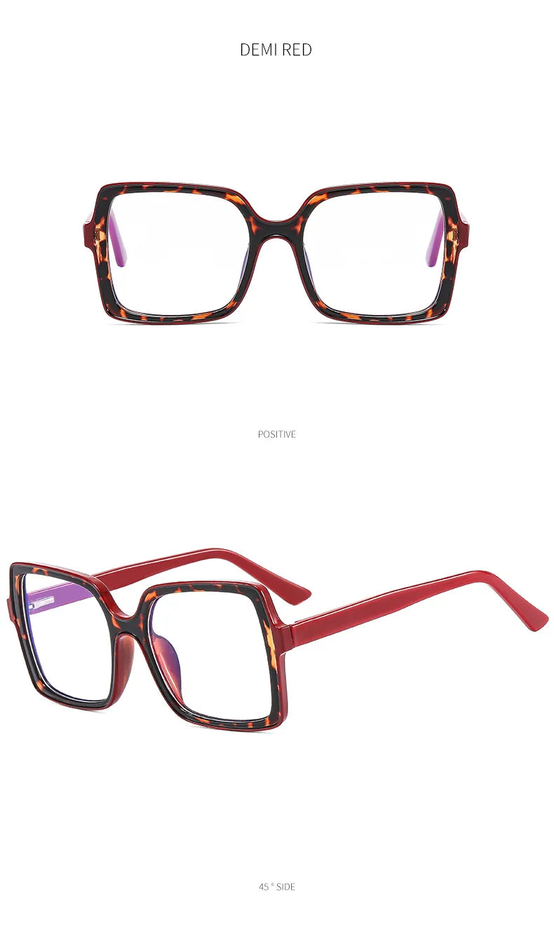 NEW Oversized Square Eyeglasses New Trendy Blue Light Blocking Spectacles Ins Stylish Brand Designer Computer Eyewear