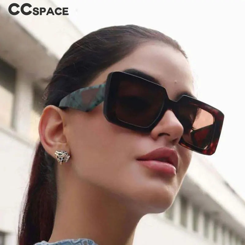 Retro Square Luxury Brand Sunglasses Women Modern Large Frame Trend Wide Leg Sunglasses Uv400