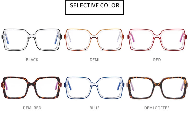 NEW Oversized Square Eyeglasses New Trendy Blue Light Blocking Spectacles Ins Stylish Brand Designer Computer Eyewear