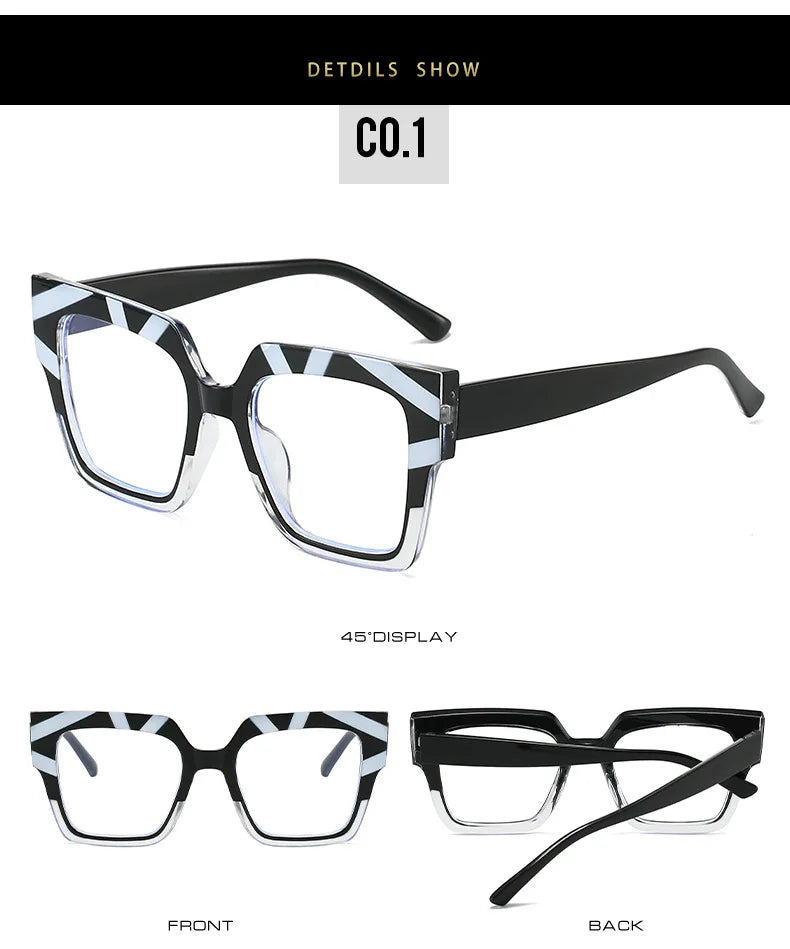 New Style Cat Eye Frame for Glasses Personality Bump Color Eyewear Anti-blue Clear Lens Non-prescription Eyeglasses