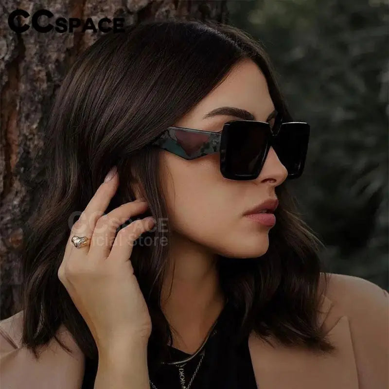 Retro Square Luxury Brand Sunglasses Women Modern Large Frame Trend Wide Leg Sunglasses Uv400