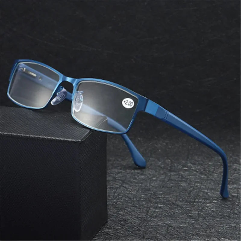 Gafas Readers Eyewear Light Resin Lens Classic Business Reading Glasses Titanium Alloy Frame Glasses