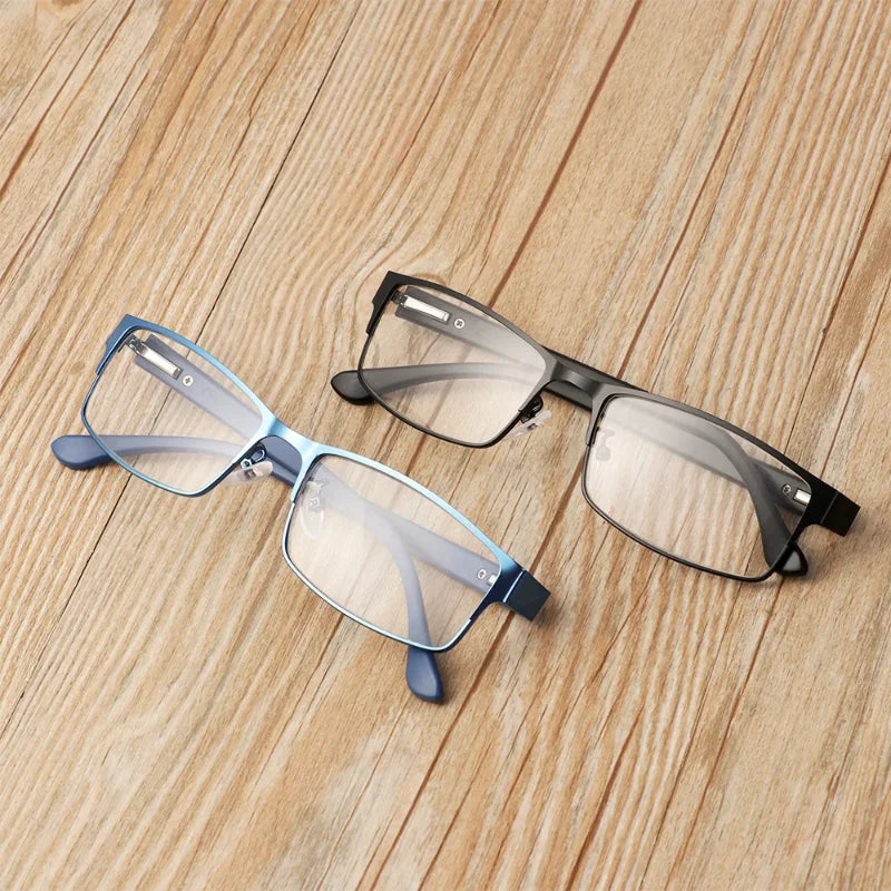 Gafas Readers Eyewear Light Resin Lens Classic Business Reading Glasses Titanium Alloy Frame Glasses