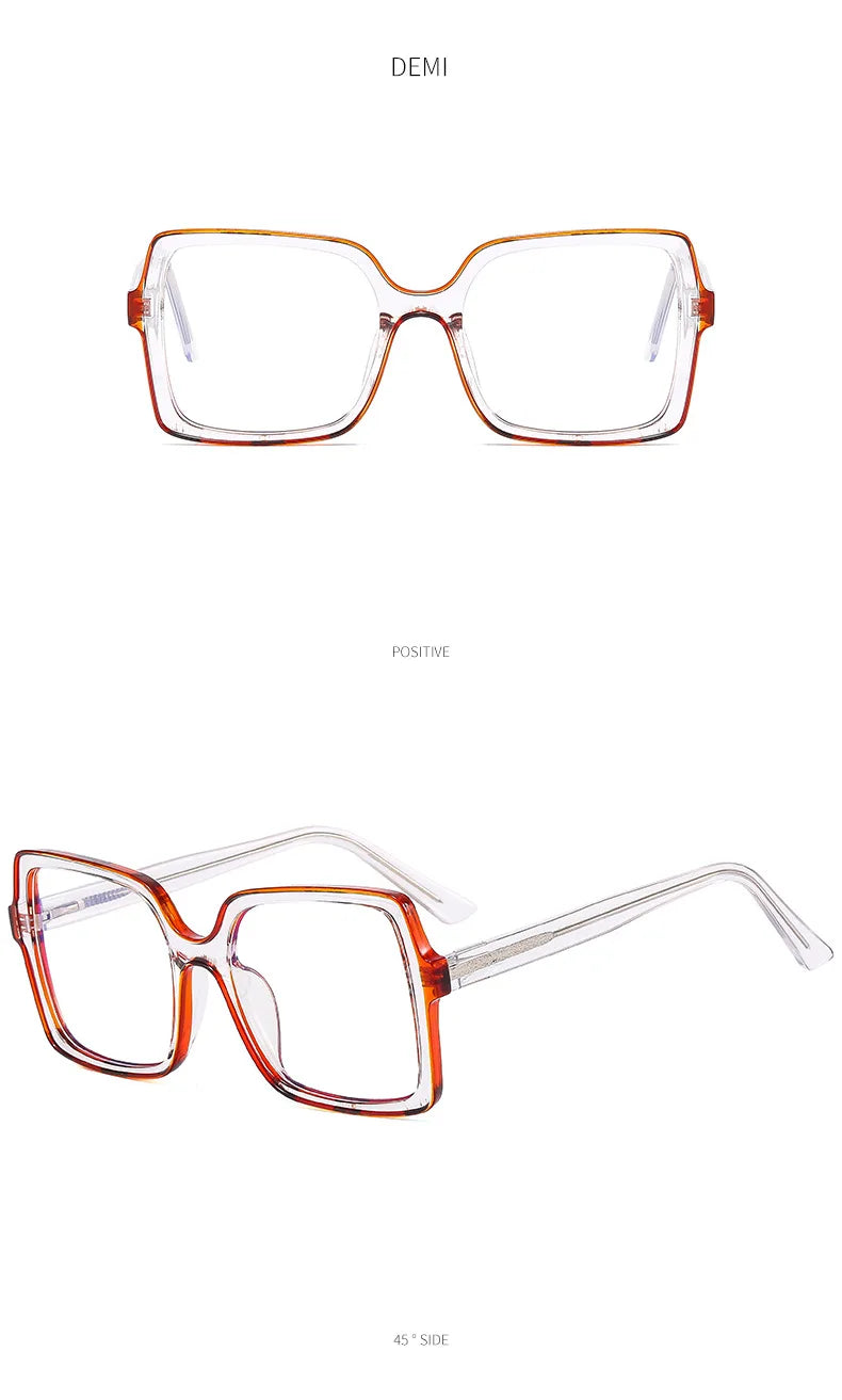 NEW Oversized Square Eyeglasses New Trendy Blue Light Blocking Spectacles Ins Stylish Brand Designer Computer Eyewear