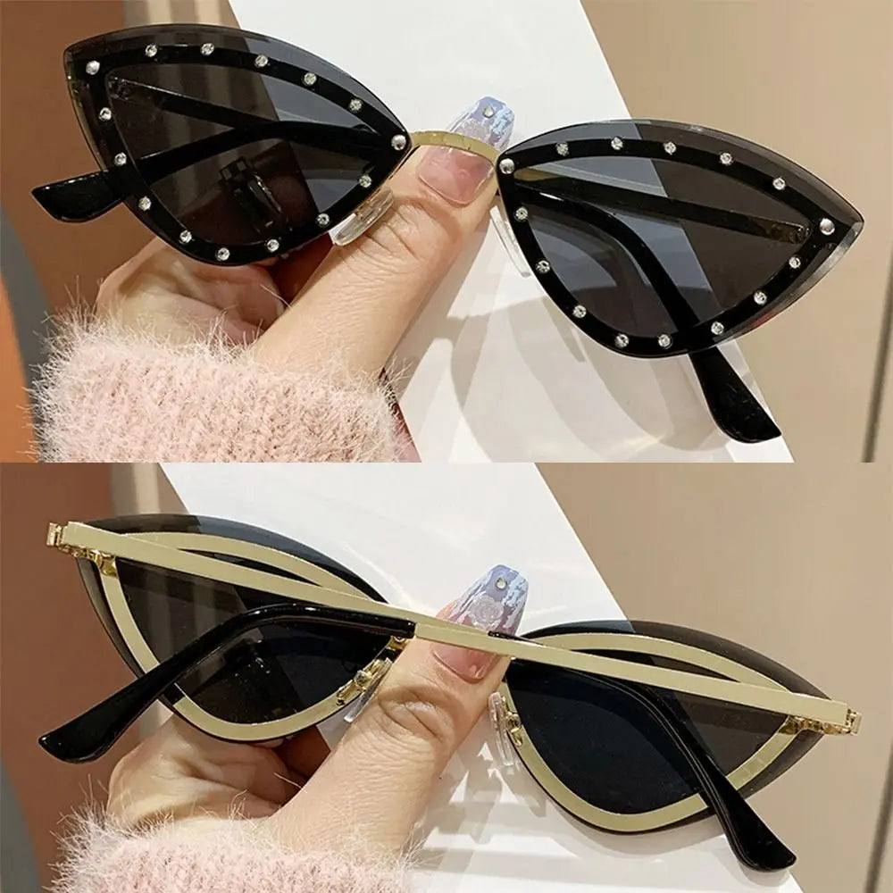 Gradient Cat Eye Sunglasses Multicolor UV400 Protection Party Sun Glasses New Stylish Eyewear with Rhinestones