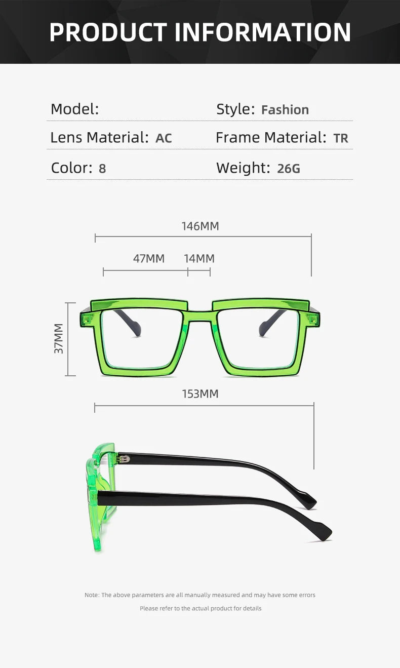 AMAZING Vintage style Square Eyeglasses New Cute Cartoon Style Blue Light Blocking Spectacles Ins Trendy Optical Computer Eyewear