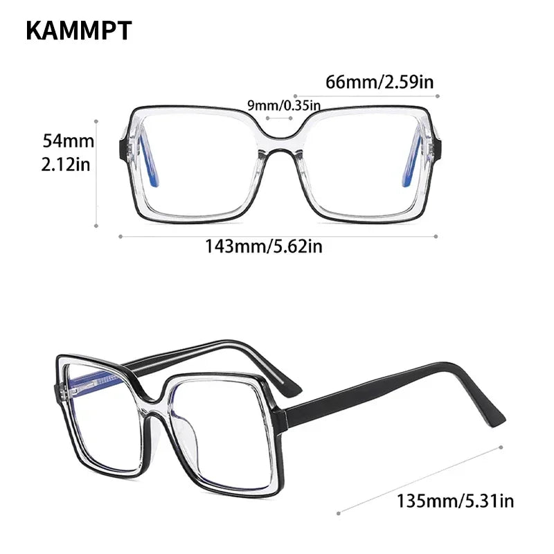 NEW Oversized Square Eyeglasses New Trendy Blue Light Blocking Spectacles Ins Stylish Brand Designer Computer Eyewear