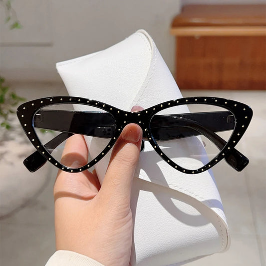 Vintage style Cat Eyeglasses Women Stylish Candy Color Blue Light Blocking Eyewear 2024 New Trendy Brand Design Optical Frames