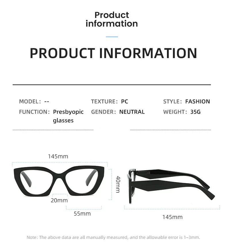 Oversized UNISEX Reading Glasses High-Definition Eyeglasses Goggles