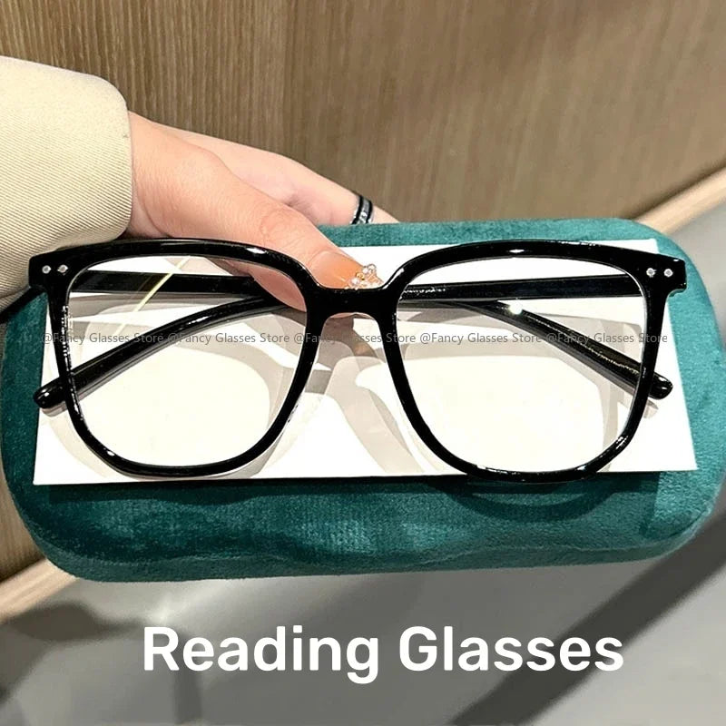 Stylish Oversized Reading Glasses Unisex Large Frame HD Lens Eyeglasses New Fashion Square Far Sight Eyewear for Female