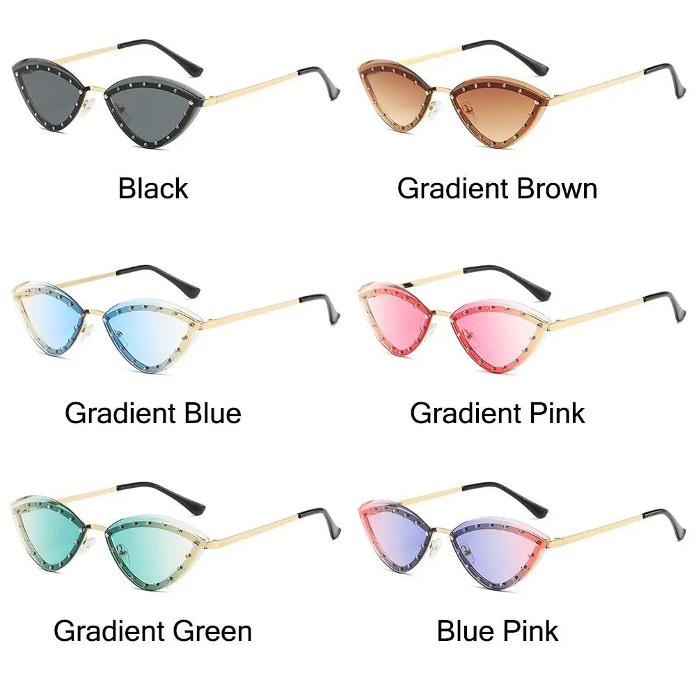 Gradient Cat Eye Sunglasses Multicolor UV400 Protection Party Sun Glasses New Stylish Eyewear with Rhinestones