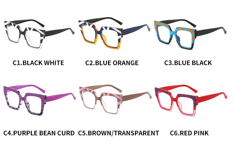 New Style Cat Eye Frame for Glasses Personality Bump Color Eyewear Anti-blue Clear Lens Non-prescription Eyeglasses