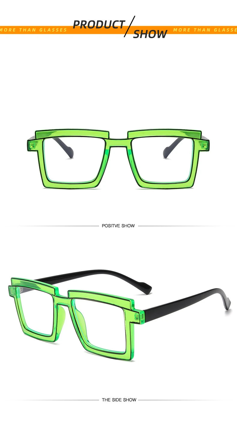 AMAZING Vintage style Square Eyeglasses New Cute Cartoon Style Blue Light Blocking Spectacles Ins Trendy Optical Computer Eyewear