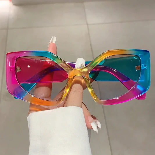 NEW SASSY Sunglasses Vintage Multi Gradient Candy Color Shades Trendy Brand Designer Travelling Eyewear