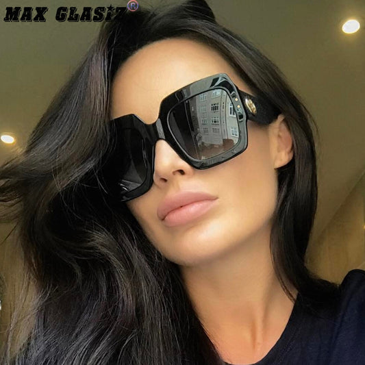 Street Shot Retro New Arrival Color Large Frame Three-Color Frame Sunglasses Custom Luxury Color LCD Trendy Cool Sunglasses