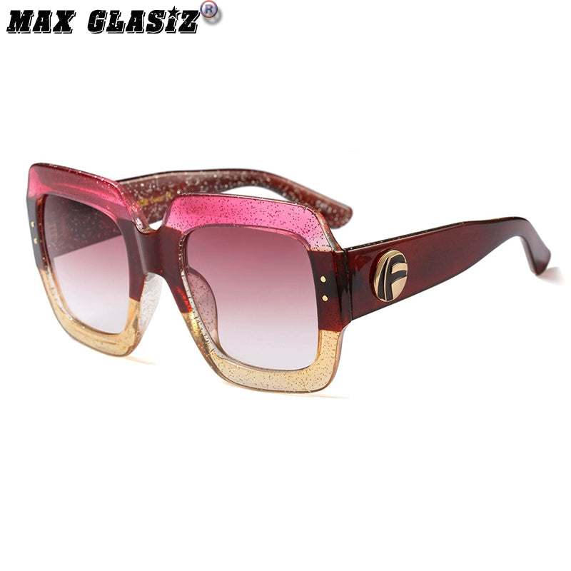 Street Shot Retro New Arrival Color Large Frame Three-Color Frame Sunglasses Custom Luxury Color LCD Trendy Cool Sunglasses